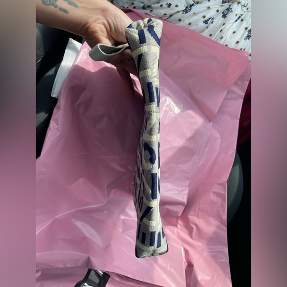 NEW Kenzo Tri Color Printed Logo Knit Fabric Zipped Wristlet Pouch - Picture 6 of 12